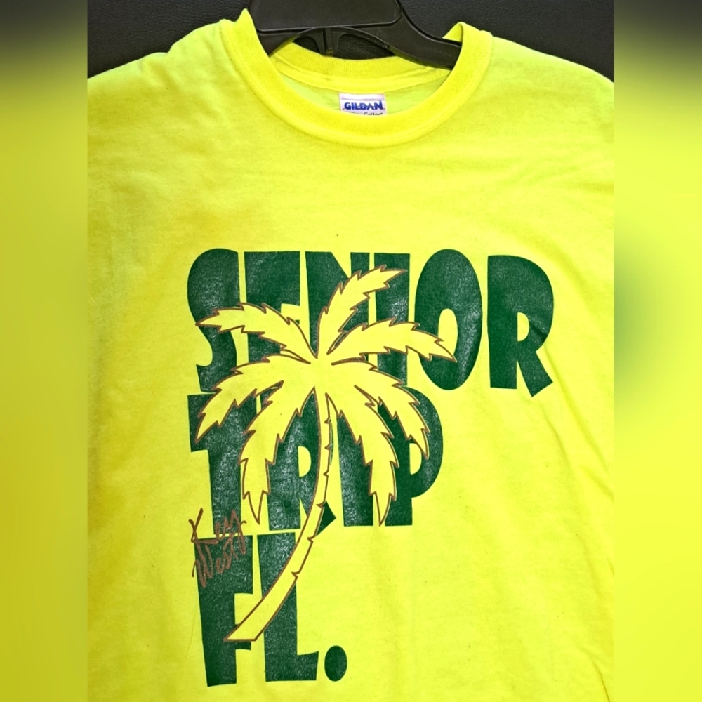 Senior shirt, medium, neon yellow, worn once